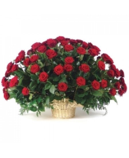 "Приятный сюрприз" Корзина из 35 красных Российских роз.